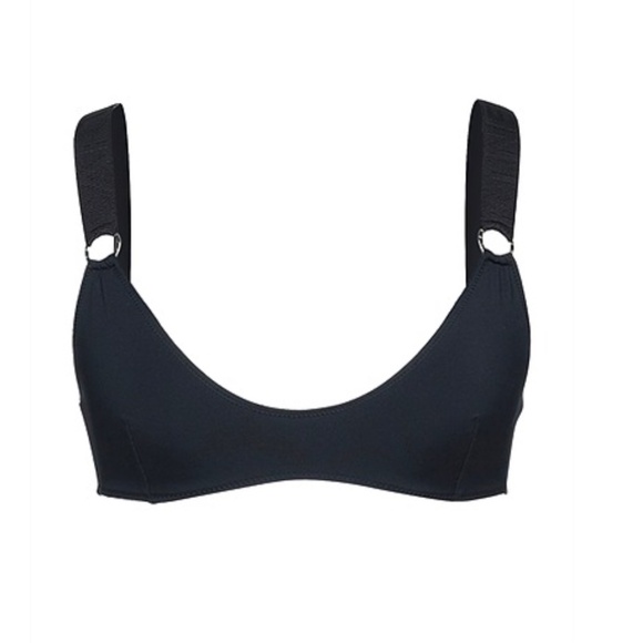 STELLA MCCARTNEY soft mesh crop top swim bra S black - Picture 1 of 8